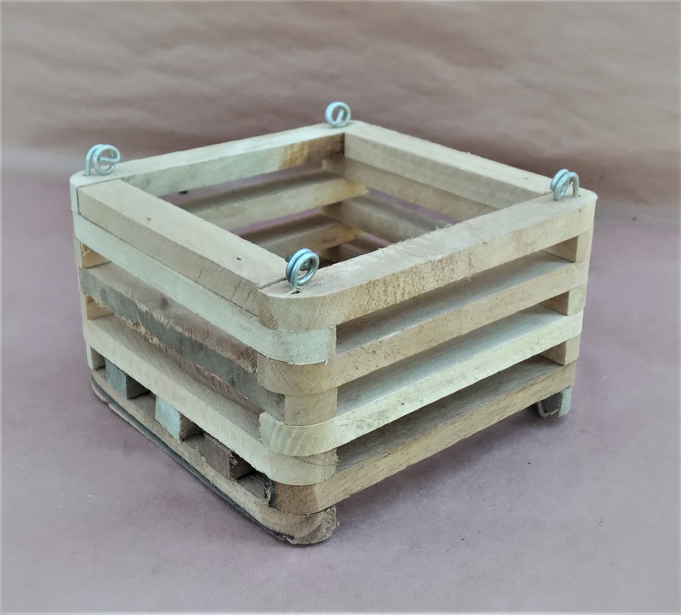 Orchid Basket.Square.Wooden.6in x 6in.Top